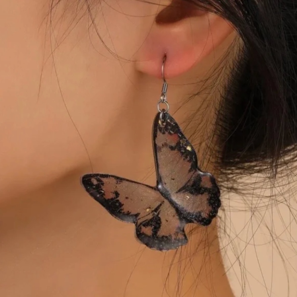 ❤️ FREE Butterfly Goth Boho Peasant Hipster Hippie Art Chic Insect Fly Earrings